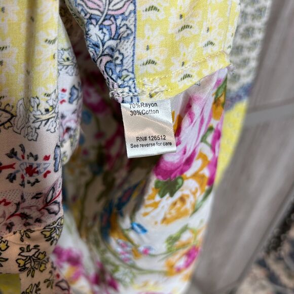 Aratta Silent Journey Shirt Medium Button Up Embroidered Bohemian - Picture 5 of 8